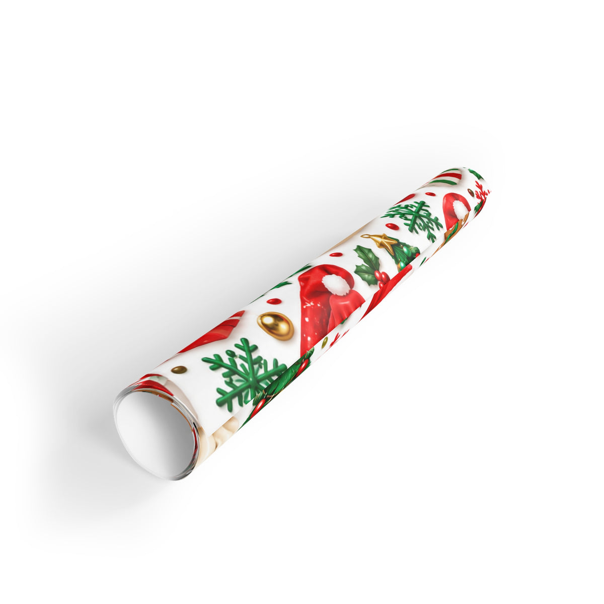Christmas Dumpling Gift Wrap Roll — Cute Holiday Wrapping Paper with Santa Dumplings, Trees & Gifts