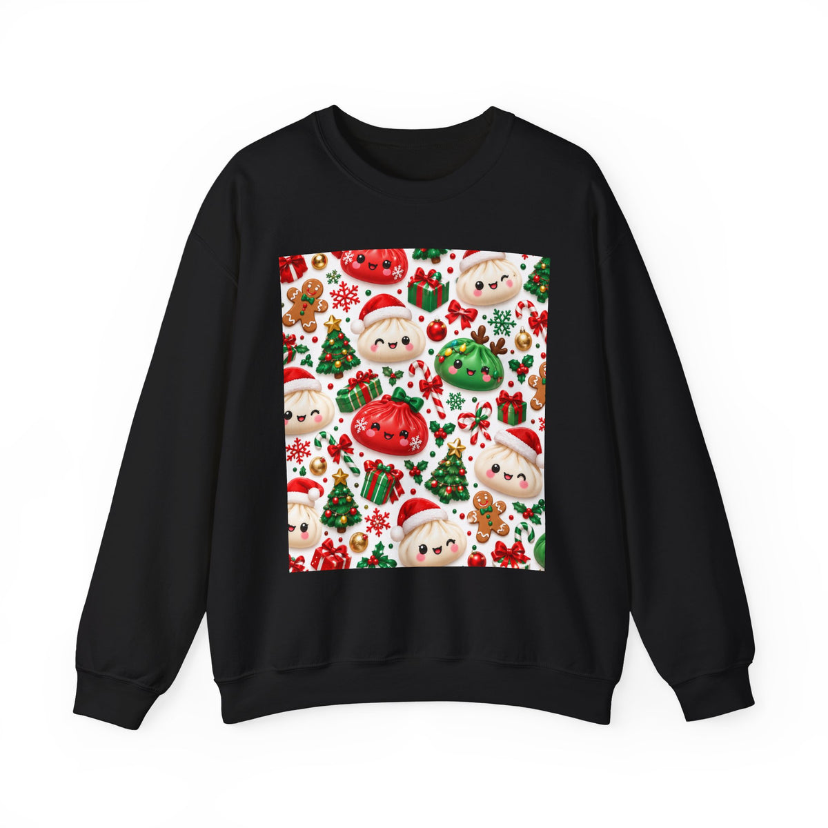 Cute Christmas Sweater Crewneck — Kawaii Santa & Holiday Sweets Pattern